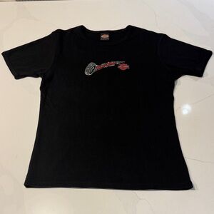 Harley-Davidson Black Tee with Red and Gray Logo